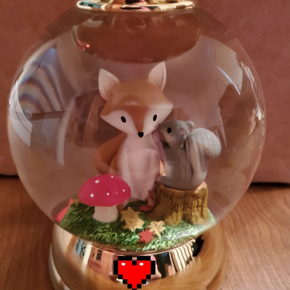 BATH AND BODY WORKS FOREST FRIENDS WATER GLOBE PEDESTAL 3-Wick Candle Holder - Picture 4 of 8